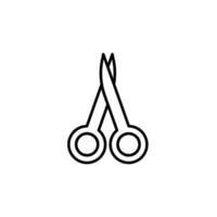 Schere Vektor Linie Symbol. geeignet zum Bücher, Shops, Geschäfte. editierbar Schlaganfall im minimalistisch Gliederung Stil. Symbol zum Design