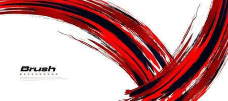 abstrakt röd och svart borsta bakgrund med halvton effekt. borsta stroke illustration för baner, affisch, eller sporter bakgrund. repa och textur element för design vektor