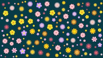 Blumen- Muster Hintergrund mit ein Vielfalt von Farben und Größen. vektor