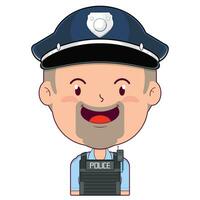 polis Lycklig ansikte tecknad serie söt vektor