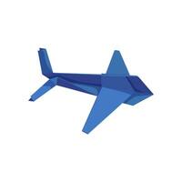 Blau Origami Papier Flugzeug. klein Flugzeug gemacht von Papier, fliegt vektor