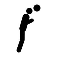 pictograph ikon av person sparkar boll vektor