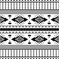 Rand Muster mit einheimisch amerikanisch Stil. geometrisch nahtlos ethnisch Muster Design zum Stoff Vorlage und Shirt. schwarz und Weiß Farben. vektor