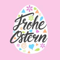 Frohe Ostern Typografi vektor