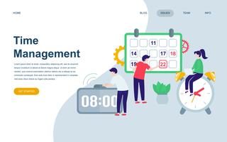 Moderna webbsidans designmall för Time Management vektor