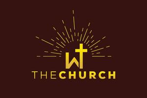 trendig och professionell brev w kyrka tecken kristen och fredlig vektor logotyp design