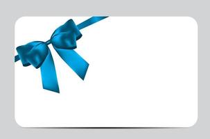 leere Geschenkkartenvorlage mit blauer Schleife und Farbband. Vektorgrafik für Ihr Unternehmen vektor
