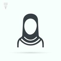 Muslim Frau. Hijab Frau Symbol. isoliert Vektor Illustration auf Weiß Hintergrund.