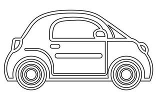 hybrid bil vektor översikt , en hand dragen linje hybrid bil logotyp ,