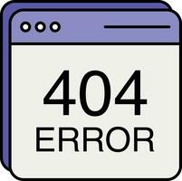404 Error Farbe Gliederung Symbol Design Stil vektor