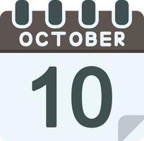 10 Oktober eben Symbol vektor