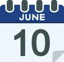 10 Juni Linie Symbol vektor