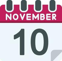 10 november platt ikon vektor