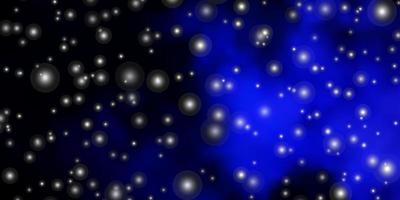 dunkelblaues Vektorlayout mit hellen Sternen. dekorative Illustration mit Sternen auf abstrakter Vorlage. Muster zum Verpacken von Geschenken. vektor