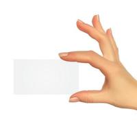 realistisk hand som håller ett tomt papper vektor