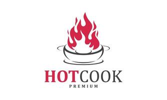 heiß Koch Prämie Logo Design. Illustration von heiß Koch können Sein benutzt zum Restaurant Logos vektor