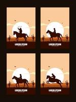 Logo Vorlage von ein Cowboy Reiten ein Pferd vektor