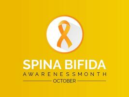ryggrad bifida medvetenhet månad är observerats varje år i oktober. den är en typ av neuralrör defekt ntd. baner, affisch, kort, bakgrund design. vektor