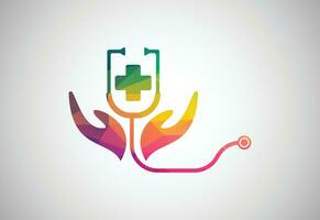 niedrig poly und medizinisch und Gesundheit Pflege Center Logo Design, Vektor Design Vorlage