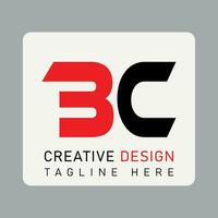 Vektor modern geometrisch einfach Brief b c Logo Design.