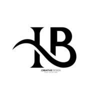 Brief hb mit kreativ Kunst Illustration Typografie abstrakt Monogramm Logo vektor
