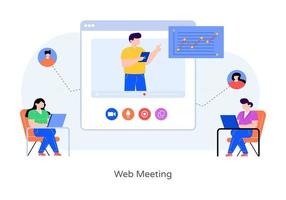 Online-Webmeeting vektor