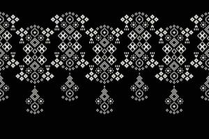 ethnisch geometrisch Stoff Muster Kreuz Stich.ikat Stickerei ethnisch orientalisch Pixel Muster schwarz Hintergrund. abstrakt, vektor, illustration. Textur, Kleidung, Rahmen, Dekoration, Motive, Seide Hintergrund. vektor