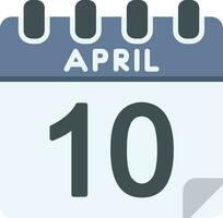 10 april linje ikon vektor