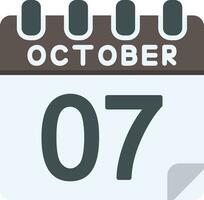 7 Oktober eben Symbol vektor