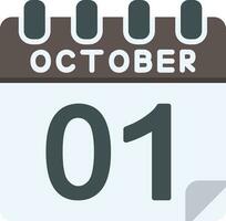 1 oktober platt ikon vektor