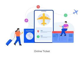 Online-Flugticket vektor