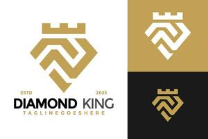 Brief n Diamant König Logo Design Vektor Symbol Symbol Illustration