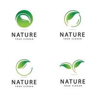 grönt blad logo natur ikon design vektor