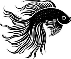 Beta Fisch - - minimalistisch und eben Logo - - Vektor Illustration