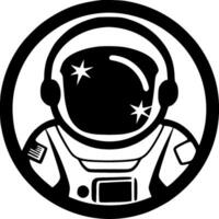 Astronaut - - schwarz und Weiß isoliert Symbol - - Vektor Illustration