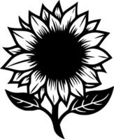 Sonnenblume - - minimalistisch und eben Logo - - Vektor Illustration