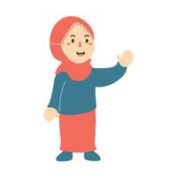 Mädchen tragen Hijab spielen glücklich vektor