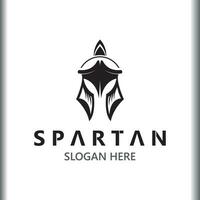 spartansk hjälm krigare logotyp mall. spartansk platt design vektor