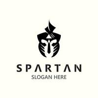 spartansk hjälm krigare logotyp mall. spartansk platt design vektor