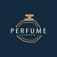 lyx parfym logotyp, kosmetisk spray flaska parfym illustration design vektor mall