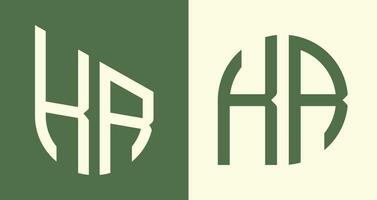 kreativ enkel första brev kr logotyp mönster bunt. vektor
