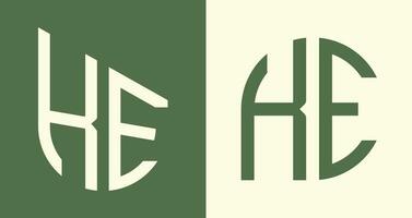 kreativ enkel första brev ke logotyp mönster bunt. vektor