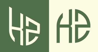 kreativ einfach Initiale Briefe kz Logo Designs bündeln. vektor