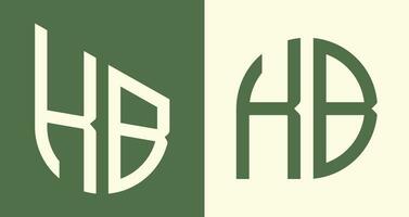 kreativ einfach Initiale Briefe kb Logo Designs bündeln. vektor