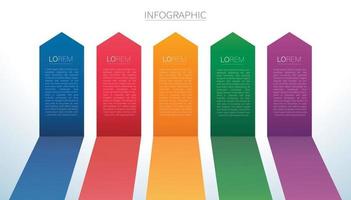 bunte Pfeillinien Infografik 5 Optionen Hintergrundvektorillustration vektor