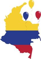 colombianska färgglada karta och flagga vektor