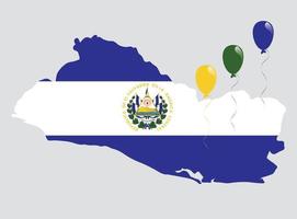 karta över el Salvador och dess flagga vektor