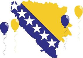 Bosnien und Herzegowina Landesflagge und Karte vektor