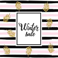 Vinter försäljning banner på randig bakgrund vektor illustration