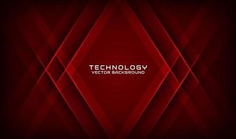 abstrakt 3d röd techno bakgrund överlappar lager på mörkt utrymme med geometriska former dekoration. modern design mall element stil för flygblad, kort, omslag, broschyr eller målsida vektor